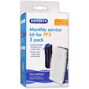Interpet PF3 Aquarium Power Filter Monthly Service Kit (Pack of 3) Interpet PF3 Aquarium Power Filter Monthly Service Kit (Pack of 3)