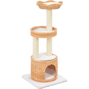 vidaXL Cat Tree with Sisal Scratching Post Natural Willow Wood Kitty Tower - Cat Tree vidaXL Cat Tree with Sisal Scratching Post Natural Willow Wood Kitty Tower - Cat Tree