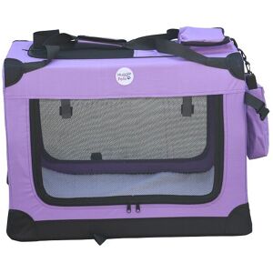 HugglePets Fabric Crate Foldable Pet Carrier - Purple, Large HugglePets Fabric Crate Foldable Pet Carrier - Purple, Large
