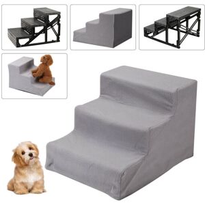 Unbranded 3 Steps Pet Dog Ladder Soft Stairs Puppy Washable Cover Ramp Folding Doggy Grey Unbranded 3 Steps Pet Dog Ladder Soft Stairs Puppy Washable Cover Ramp Folding Doggy Grey