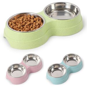 Unbranded Double Pet Bowls Dog Food Water Feeder Stainless Steel Pet Drinking Dish Feeder Unbranded Double Pet Bowls Dog Food Water Feeder Stainless Steel Pet Drinking Dish Feeder