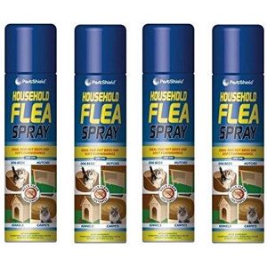 PestShield Flea Killer Spray 4 x 200ml Aerosol Animal Flea Dog Cat Tick Protection House PestShield Flea Killer Spray 4 x 200ml Aerosol Animal Flea Dog Cat Tick Protection House