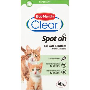 (4 Weeks) Bob Martin Clear Flea & Tick Spot On For Cats (4 Weeks) Bob Martin Clear Flea & Tick Spot On For Cats