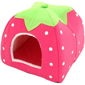 Unbranded (Pink, S) Soft Strawberry Pet Cat Dog Fleece Washable Igloo Bed Pyramid Kennel S Unbranded (Pink, S) Soft Strawberry Pet Cat Dog Fleece Washable Igloo Bed Pyramid Kennel S