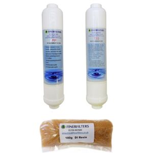 FINERFILTERS FF-RO-REPL-COMP-4: 4-Stage Compact RO Replacement Filters with 180g DI Resin for FINERFILTERS FF-RO-REPL-COMP-4: 4-Stage Compact RO Replacement Filters with 180g DI Resin for