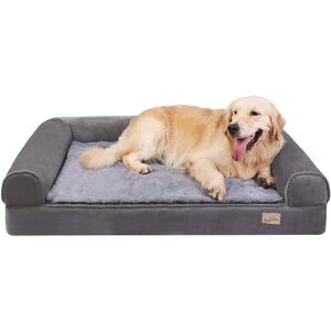 Bingopaw (L(95x72x22cm), Grey) Dog Cushion Bed Plush Padded Large Dog Sleep Bed Waterproo Bingopaw (L(95x72x22cm), Grey) Dog Cushion Bed Plush Padded Large Dog Sleep Bed Waterproo