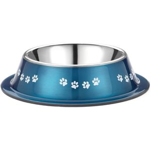 Classic 500ml Dog Cat Pet Bowl Blue Stainless Steel Non Spill Dish Classic 500ml Dog Cat Pet Bowl Blue Stainless Steel Non Spill Dish