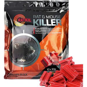 Unbranded RatKil Rat Poison 300g Rat And Mouse Killer Bait Blocks - Professional Strength Unbranded RatKil Rat Poison 300g Rat And Mouse Killer Bait Blocks - Professional Strength
