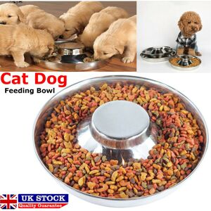 Ezi-Tech Puppy Dog Pet Cat Food Weaning Silver Stainless Feeder Bowl Dish Ezi-Tech Puppy Dog Pet Cat Food Weaning Silver Stainless Feeder Bowl Dish