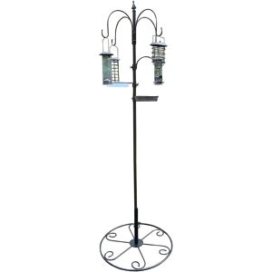 Selections Complete Bird Feeding Station with 4 Feeders & Round Metal Patio Stand Selections Complete Bird Feeding Station with 4 Feeders & Round Metal Patio Stand