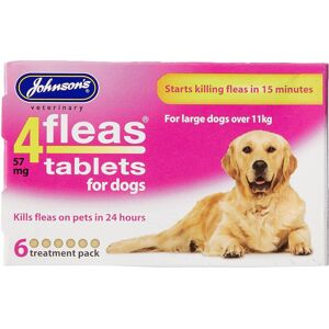 Johnson's Veterinary Johnsons Veterinary Products 4Fleas Dog Tablets, Large, 57 mg, 6 Tablets Johnson's Veterinary Johnsons Veterinary Products 4Fleas Dog Tablets, Large, 57 mg, 6 Tablets