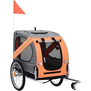 vidaXL Pet Bike Trailer Dog Carrier Stroller Bicycle Trailer Orange and Grey vidaXL Pet Bike Trailer Dog Carrier Stroller Bicycle Trailer Orange and Grey