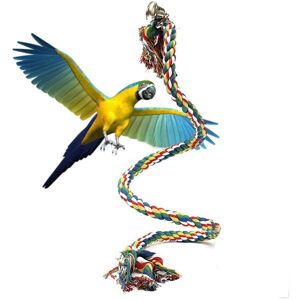 GreenZech Pet Parrot Chew Rope Budgie Bell Bird Perch Coil Swing Cockatiel Cage Toys GreenZech Pet Parrot Chew Rope Budgie Bell Bird Perch Coil Swing Cockatiel Cage Toys