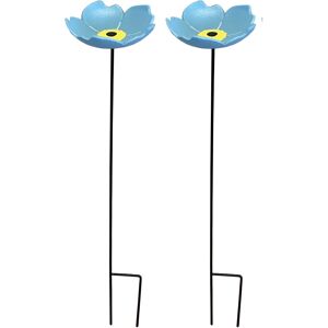 Selections Cast Iron Wild Bird Forget Me Not Flower Dish Bird Feeders (Set of 2) Selections Cast Iron Wild Bird Forget Me Not Flower Dish Bird Feeders (Set of 2)