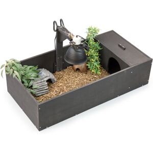 (Black) KCT Tortoise Table Reptile Hide - Black or Natural (Black) KCT Tortoise Table Reptile Hide - Black or Natural