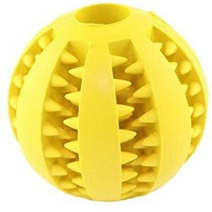 GreenZech (Yellow) IQ Treat Ball Rubber Dog Balls Toys with Bite Resistant Soft Rubber GreenZech (Yellow) IQ Treat Ball Rubber Dog Balls Toys with Bite Resistant Soft Rubber