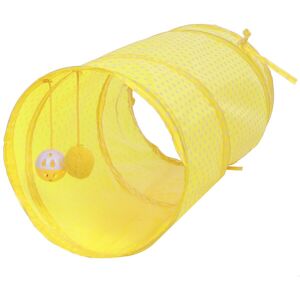 GreenZech (Yellow) Collapsible Training Pet Cat Tunnel Toy with Bell And Plush Ball 2 Ways GreenZech (Yellow) Collapsible Training Pet Cat Tunnel Toy with Bell And Plush Ball 2 Ways