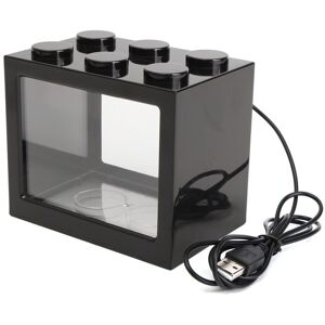 GreenZech (Black) Mini USB LED Light Clear Fish Tank Mini Aquarium Bo* Bettas Office Deskt GreenZech (Black) Mini USB LED Light Clear Fish Tank Mini Aquarium Bo* Bettas Office Deskt