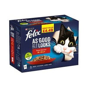 Felix As Good As It Looks Meaty Selection in Jelly 12 x 100g (1.2kg) Felix As Good As It Looks Meaty Selection in Jelly 12 x 100g (1.2kg)