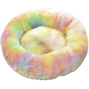 GreenZech (Rainbow, S) Pet Dog Cat Calming Bed Round Warm Soft Plush Sleeping Bed Donut Cu GreenZech (Rainbow, S) Pet Dog Cat Calming Bed Round Warm Soft Plush Sleeping Bed Donut Cu