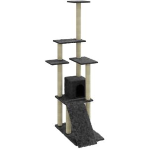 (dark grey) vidaXL Cat Tree with Sisal Scratching Posts 155 cm Cat Playhouse Mul (dark grey) vidaXL Cat Tree with Sisal Scratching Posts 155 cm Cat Playhouse Mul