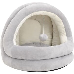vidaXL Cat Bed 50x50x45 cm Grey and Cream - Cat Bed vidaXL Cat Bed 50x50x45 cm Grey and Cream - Cat Bed