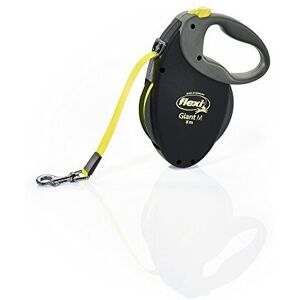Flexi Giant Medium Retractable Dog Leash (Tape), 26 ft, Medium, Black/Neon Flexi Giant Medium Retractable Dog Leash (Tape), 26 ft, Medium, Black/Neon