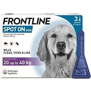 FRONTLINE Spot On Flea & Tick Treatment for Large Dogs (20-40 kg) - 3 Pipettes FRONTLINE Spot On Flea & Tick Treatment for Large Dogs (20-40 kg) - 3 Pipettes