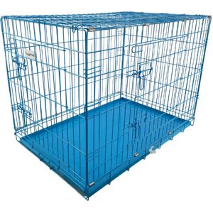(Blue, X-Small) HugglePets Dog Cage with Metal Tray (Blue, X-Small) HugglePets Dog Cage with Metal Tray