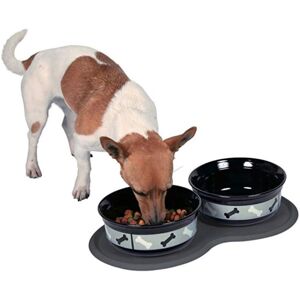 Simply 4 Pets Waterproof Double Pet Bowl Mat Cat/Dog Feeding Water Food Dish Tray Wipe Clean Simply 4 Pets Waterproof Double Pet Bowl Mat Cat/Dog Feeding Water Food Dish Tray Wipe Clean