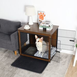 Bingopaw (L(98x74x59cm)) Double Doors Wooden Dog Crate End Table Furniture Bingopaw (L(98x74x59cm)) Double Doors Wooden Dog Crate End Table Furniture