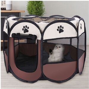 Unbranded (COFFEE, 74x74x43CM) Portable Folding Pet Tent Dog House Octagonal Cage For Cat Unbranded (COFFEE, 74x74x43CM) Portable Folding Pet Tent Dog House Octagonal Cage For Cat