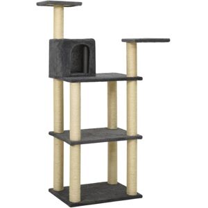vidaXL Cat Tree with Sisal Scratching Posts Dark Grey 118.5 cm - Cat Tree vidaXL Cat Tree with Sisal Scratching Posts Dark Grey 118.5 cm - Cat Tree