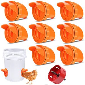 XYLFLY (Red 8 Ports 1 Hole saw) Chicken Feeder Poultry Feeder DIY Port Gravity Feed Kit XYLFLY (Red 8 Ports 1 Hole saw) Chicken Feeder Poultry Feeder DIY Port Gravity Feed Kit