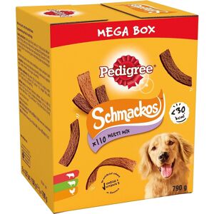 Pedigree Schmackos Mega Pack 110 Strips Snacks, Dog Treat Multipack with Beef, L Pedigree Schmackos Mega Pack 110 Strips Snacks, Dog Treat Multipack with Beef, L