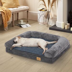 Bingopaw Large Dog Bed - Grey Removable Cover - Pet Cuddler Couch Bingopaw Large Dog Bed - Grey Removable Cover - Pet Cuddler Couch