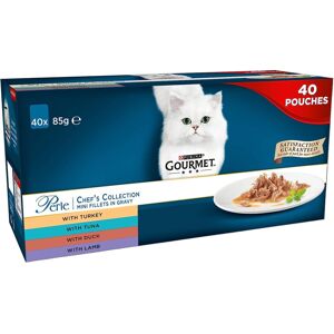 Purina Gourmet Wet Cat Food Pouches in Gravy - Perle Chef's Collection 40 x 85g - Mix o Purina Gourmet Wet Cat Food Pouches in Gravy - Perle Chef's Collection 40 x 85g - Mix o