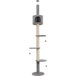 ELECWISH (Grey) Floor to Ceiling Cat Tree Kitty Scratching Post UK ELECWISH (Grey) Floor to Ceiling Cat Tree Kitty Scratching Post UK