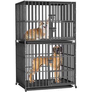 Bingopaw (L(38inch)) 2 Layers Heavy Duty Dog Cage Strong Metal Crate Bingopaw (L(38inch)) 2 Layers Heavy Duty Dog Cage Strong Metal Crate