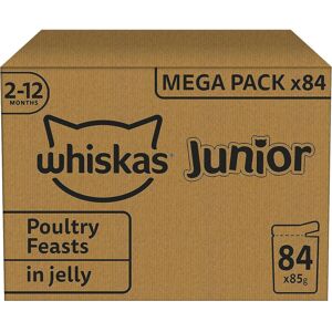 Whiskas Junior Poultry Selection in Jelly 84 Pouches, Wet Kitten & Cat Food, Sel Whiskas Junior Poultry Selection in Jelly 84 Pouches, Wet Kitten & Cat Food, Sel