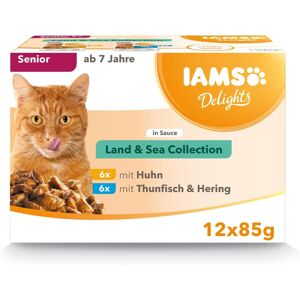 IAMS Delights Complete Wet Cat Food for Senior 7+ Cats Meat and Fish Variety in IAMS Delights Complete Wet Cat Food for Senior 7+ Cats Meat and Fish Variety in