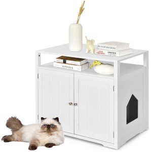 Costway Cat Litter Box Enclosure Hidden Cat Washroom Wooden Litter Box Cover Costway Cat Litter Box Enclosure Hidden Cat Washroom Wooden Litter Box Cover