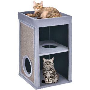 Costway 2-Story Cat Condo Cat Barrel Tower with Hideaway Cave & Removable Bed Costway 2-Story Cat Condo Cat Barrel Tower with Hideaway Cave & Removable Bed