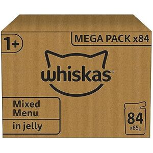 Whiskas 1+ Adult Mixed Selection in Jelly 84 Pouches, Adult Wet Cat Food, Megapa Whiskas 1+ Adult Mixed Selection in Jelly 84 Pouches, Adult Wet Cat Food, Megapa