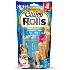 Ciao Churu Rolls by INABA Cat Treat - Chicken, Tuna & Scallop Flavour (4 x 10g) Ciao Churu Rolls by INABA Cat Treat - Chicken, Tuna & Scallop Flavour (4 x 10g)
