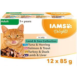 IAMS Delights Complete Wet Cat Food for Adult 1+ Cats Meat and Fish Variety in J IAMS Delights Complete Wet Cat Food for Adult 1+ Cats Meat and Fish Variety in J