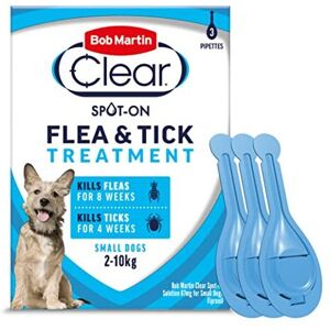 Bob Martin Clear Spot On Flea Treatment for Small Dogs (2-10Kg) Kills Fleas, Bob Martin Clear Spot On Flea Treatment for Small Dogs (2-10Kg) Kills Fleas,