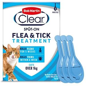 Bob Martin Clear Spot On Flea Treatment for Cats & Ferrets Kills Fleas & Tic Bob Martin Clear Spot On Flea Treatment for Cats & Ferrets Kills Fleas & Tic