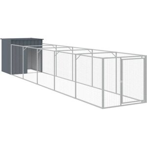 vidaXL Dog House with Run - Dog Kennel - Steel vidaXL Dog House with Run - Dog Kennel - Steel