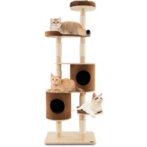 Costway (190cm, Wooden) 6-Tier Cat Tree Tower w/Condo & Sisal Scratching Posts Costway (190cm, Wooden) 6-Tier Cat Tree Tower w/Condo & Sisal Scratching Posts
